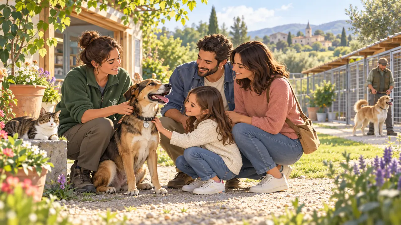 Chien attendant sa future famille dans un refuge chaleureux